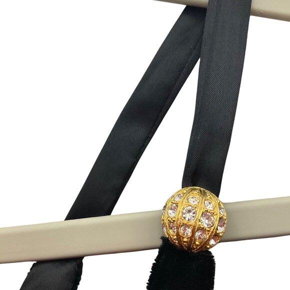 VTG Scott McClintock Small Black Velvet Gown Dress Back Lace-Up Back Goth Fairy - Picture 12 of 16